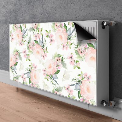 Magnetisk klistermærke til en radiator Pastelblomster