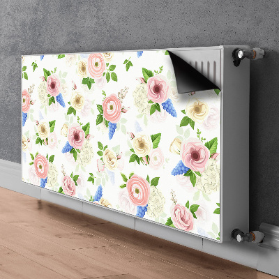 Beskyttelsesmagnet til radiatoren Tegnede blomster