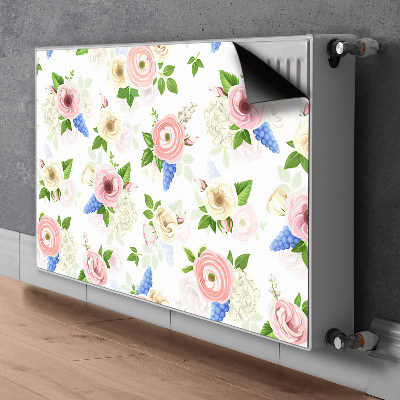 Beskyttelsesmagnet til radiatoren Tegnede blomster