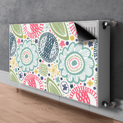 Dekorativt radiatordæksel Farvede blomster