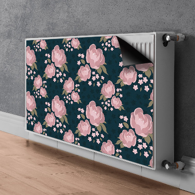 Magnetisk radiatordæksel Lyserøde blomster