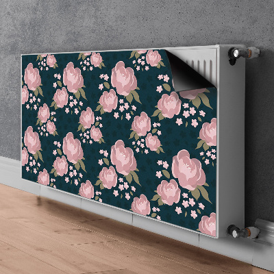 Magnetisk radiatordæksel Lyserøde blomster