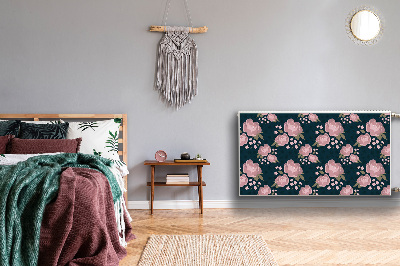 Magnetisk radiatordæksel Lyserøde blomster