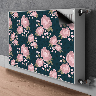 Magnetisk radiatordæksel Lyserøde blomster