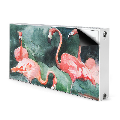 Magnetisk radiatordæksel Malede flamingoer