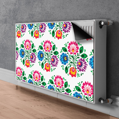 Magnetisk radiatordæksel Blomster i folkelig stil