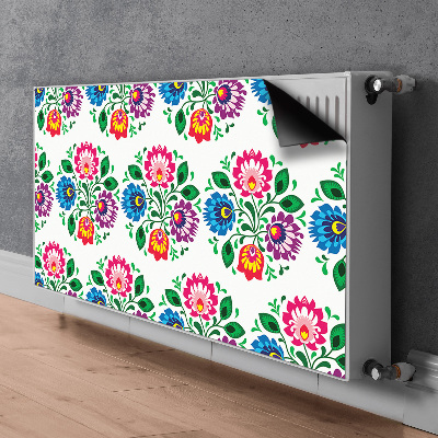 Magnetisk radiatordæksel Blomster i folkelig stil