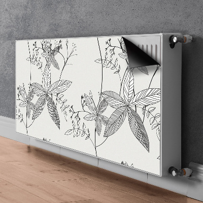 Magnetisk klistermærke til en radiator Doodle-blomster