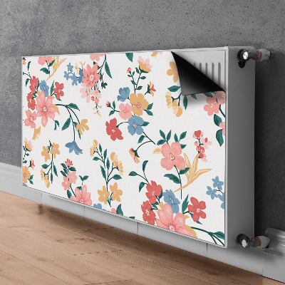 Magnetisk radiatordæksel Farverige blomster