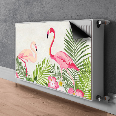 Magnetisk klistermærke til en radiator To flamingoer