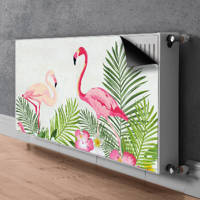 Magnetisk klistermærke til en radiator To flamingoer