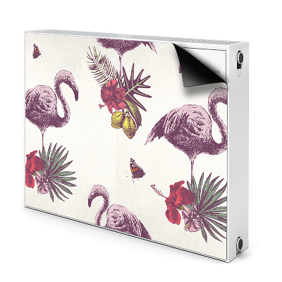 Magnetisk måtte til radiatoren Flamingoer og hibiscus