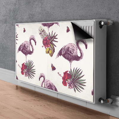 Magnetisk måtte til radiatoren Flamingoer og hibiscus