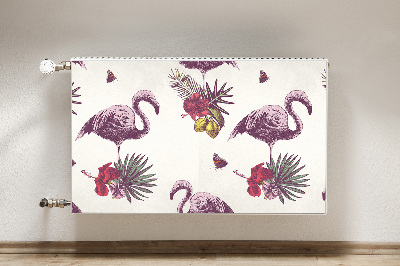 Magnetisk måtte til radiatoren Flamingoer og hibiscus