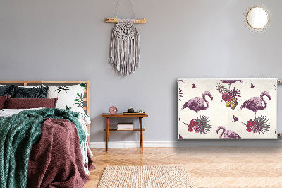 Magnetisk måtte til radiatoren Flamingoer og hibiscus