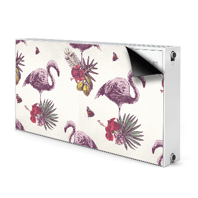 Magnetisk måtte til radiatoren Flamingoer og hibiscus