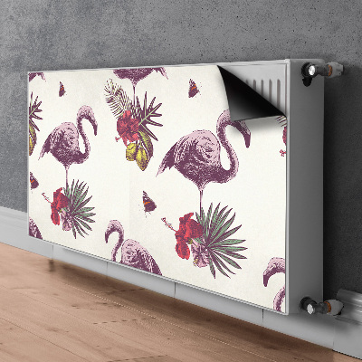 Magnetisk måtte til radiatoren Flamingoer og hibiscus