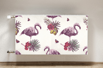Magnetisk måtte til radiatoren Flamingoer og hibiscus