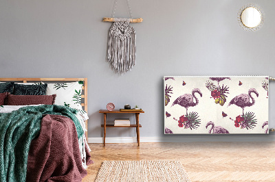 Magnetisk måtte til radiatoren Flamingoer og hibiscus
