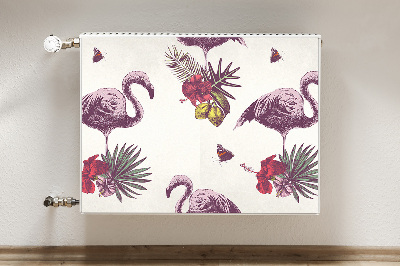 Magnetisk måtte til radiatoren Flamingoer og hibiscus