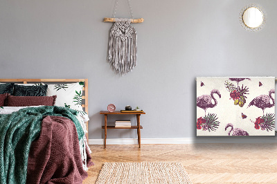 Magnetisk måtte til radiatoren Flamingoer og hibiscus