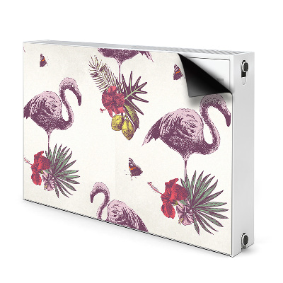Magnetisk måtte til radiatoren Flamingoer og hibiscus