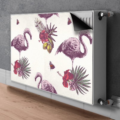 Magnetisk måtte til radiatoren Flamingoer og hibiscus