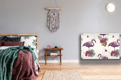 Magnetisk måtte til radiatoren Flamingoer og hibiscus