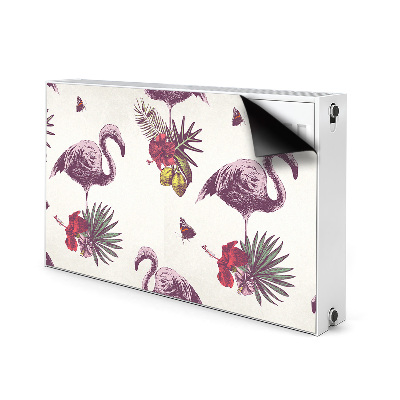 Magnetisk måtte til radiatoren Flamingoer og hibiscus