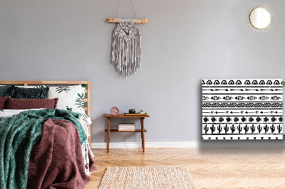 Magnetisk radiatordæksel Boho sort og hvid