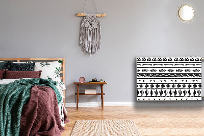 Magnetisk radiatordæksel Boho sort og hvid