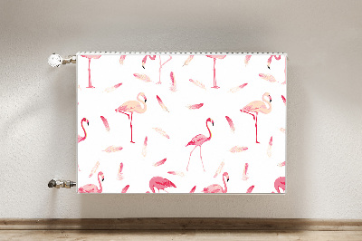 Radiator dekoration Flok af flamingoer