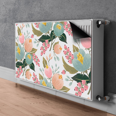 Magnetisk klistermærke til en radiator Malede blomster