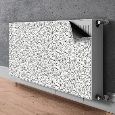 Magnetisk klistermærke til en radiator Tegnede blomster