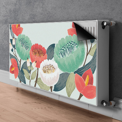 Magnetisk klistermærke til en radiator Forårsblomster