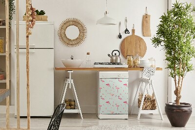 Magnetisk mærkat til opvaskemaskine Flamingoer og fjer