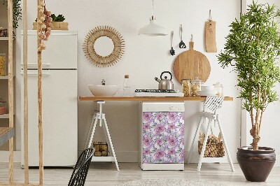 Magnetisk låg til opvaskemaskine Lilla blomster