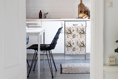 Låge til opvaskemaskinen Farvede blomster