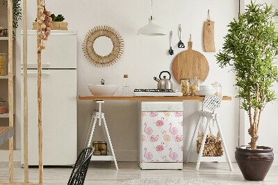 Opvaskemaskine dekoration Flamingo blomster