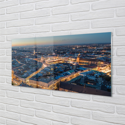 Foto på akrylglas Kraków Panorama nat