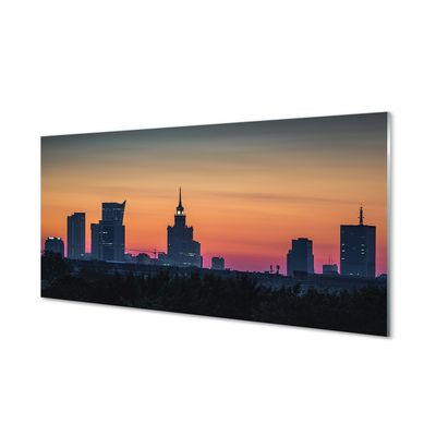 Foto på akrylglas Warszawa solnedgang panorama