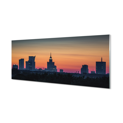 Foto på akrylglas Warszawa solnedgang panorama