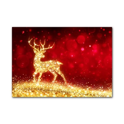 Akrylglas billed Golden Reindeer Christmas Decoration