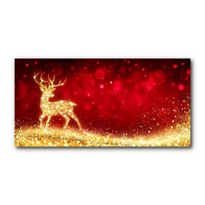 Akrylglas billed Golden Reindeer Christmas Decoration