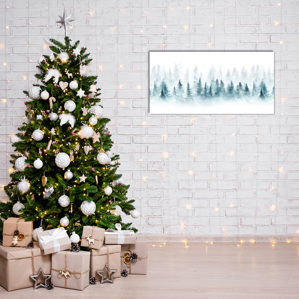 Akrylglas billed Skov juletræ jul sne