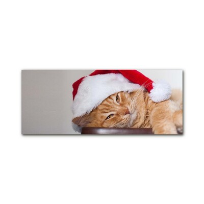 Akrylglas billed Cat Santa Claus Cap Christmas