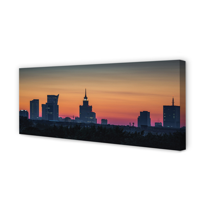 Lærredsbillede Warszawa solnedgang panorama