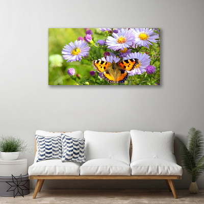 Lærredsbillede Blomster Sommerfugl Plante Natur