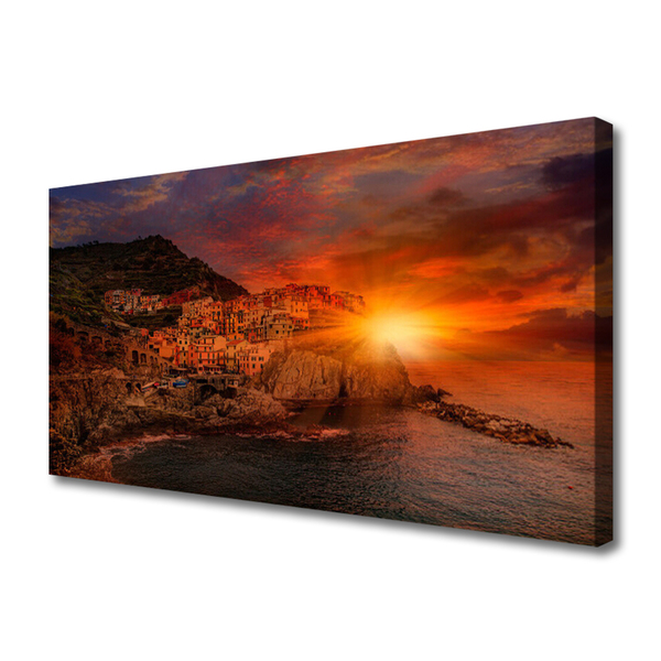 Billede til lærred Sea City Landscape
