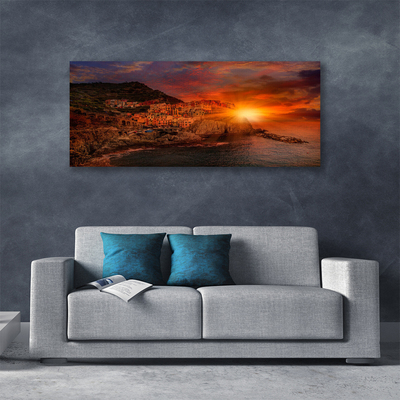 Billede til lærred Sea City Landscape